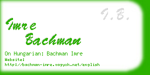 imre bachman business card